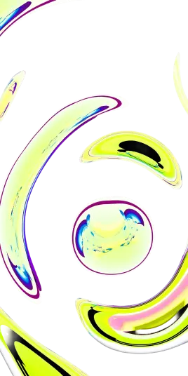 Vibrant neon abstract swirls in yellow, green, and purple on black